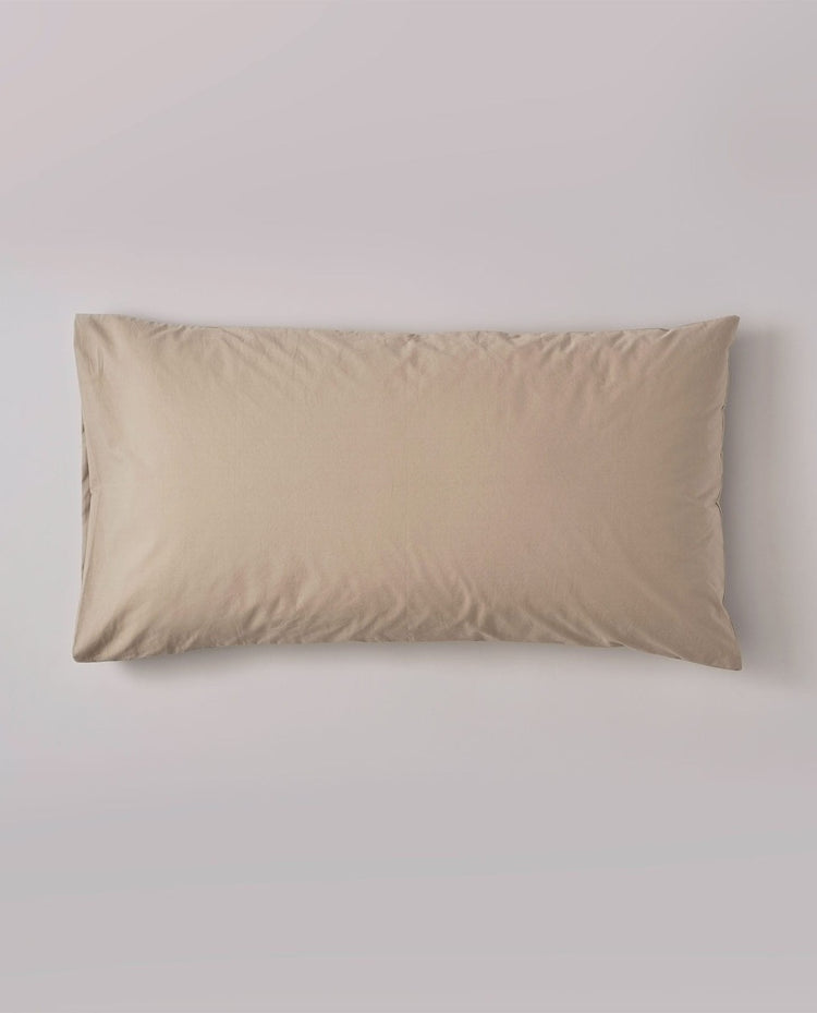 Funda de almohada COTTON 200 hilos Beige