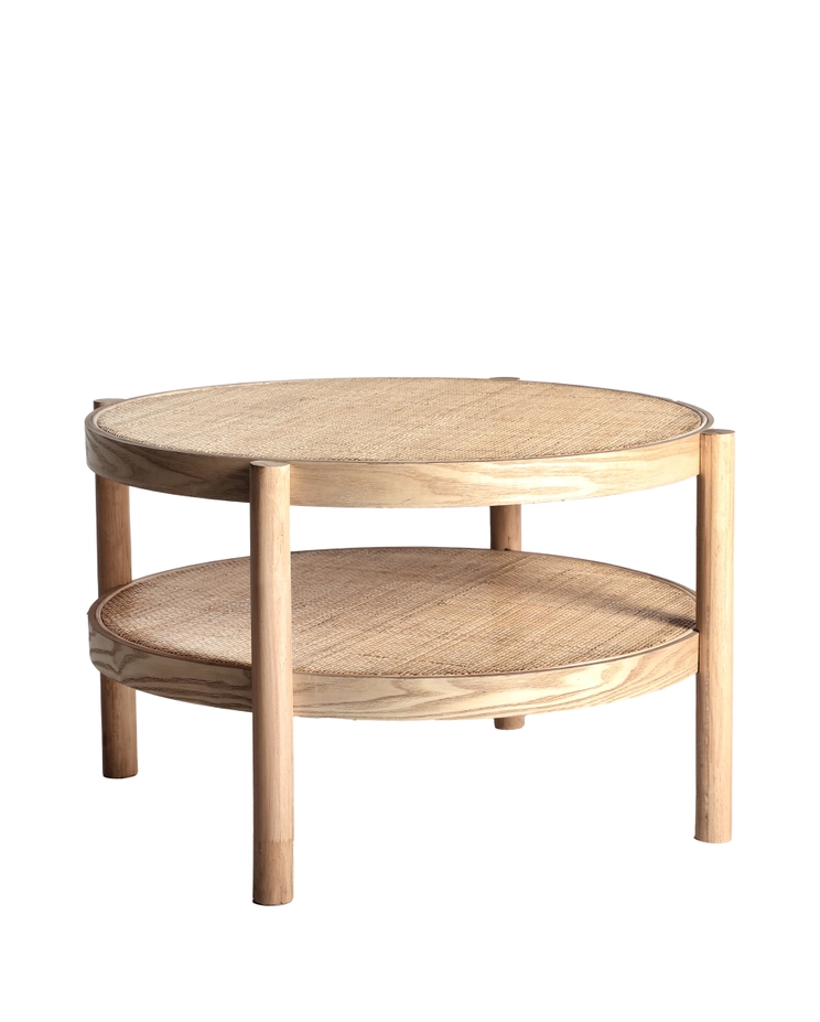 Mesa De Centro Ikla, Madera Fresno, Natural, De 77X77X45Cm