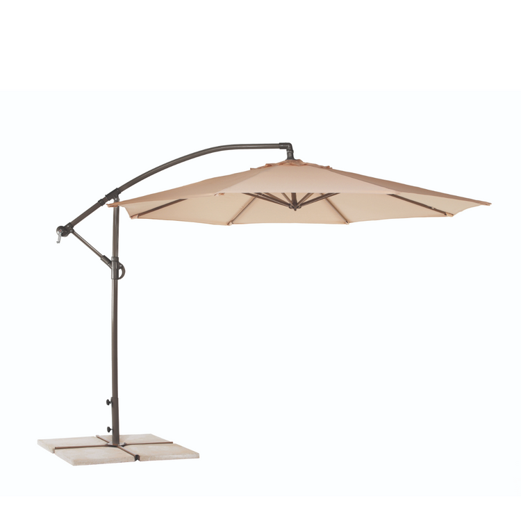 Parasol Jardín  VIENA 300 polyester 350 gr blanco base negra