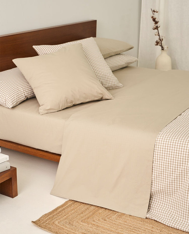 Sábana encimera COTTON 200 hilos Beige