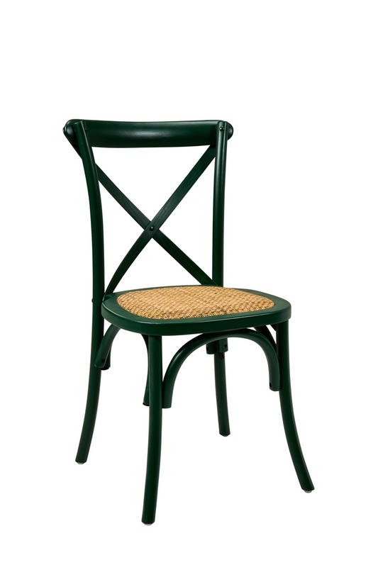 CARLA - Silla de tejido apilable Salvia Backrest X verde oscuro (2 UD)