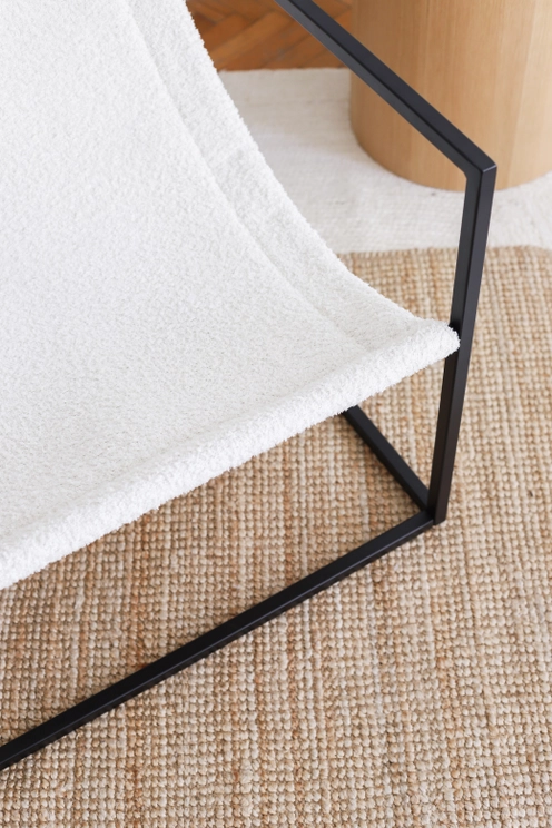 Silla moderna Lounge BERNIE sling accent de acero, diseño minimalista BLANCO