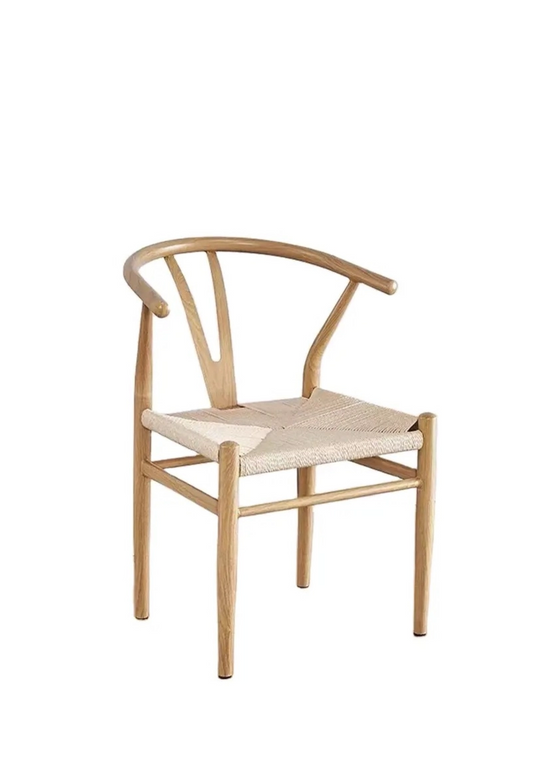 Silla WISHBONE, en madera de haya natural