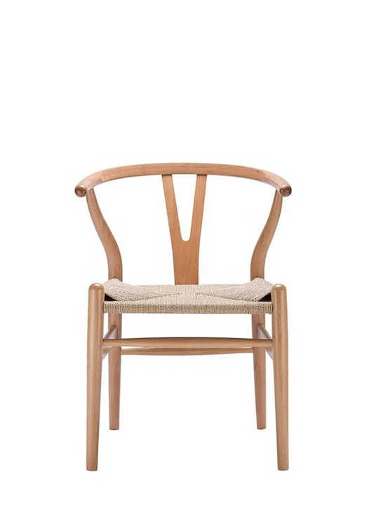 Silla WISHBONE, en madera de haya natural