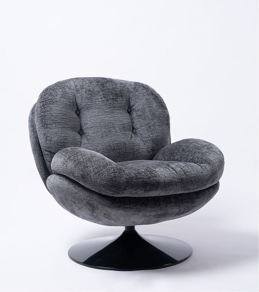 Sillón MEMENTO Heather Gris Oscuro, base negra