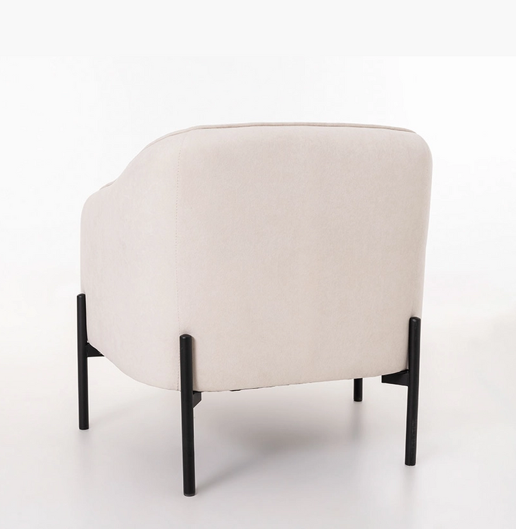 Sillón Matsson, Terciopelo Blanco Hueso, 77*71*80 Cm.