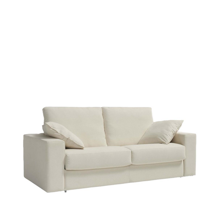 Sofá cama MAURI 2 plazas 188cm  colchón 120 polipiel crema