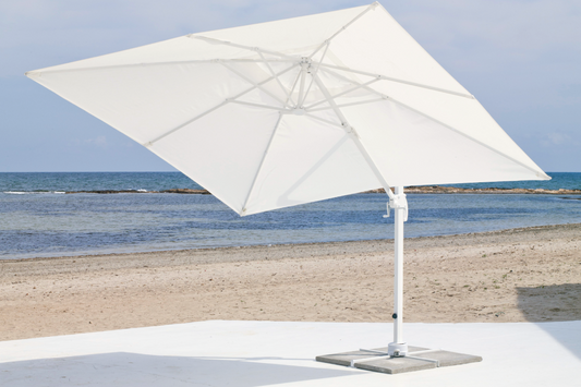 Parasol Jardín GABANA 300 BLANCO base aluminio blanca