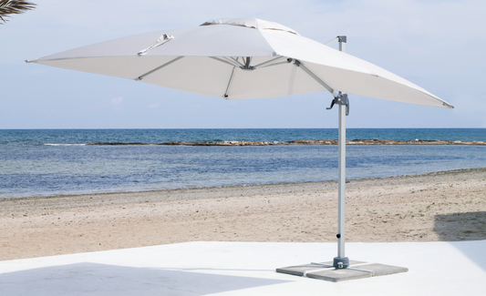 Parasol Jardín GABANA 300 PLATA base aluminio plata