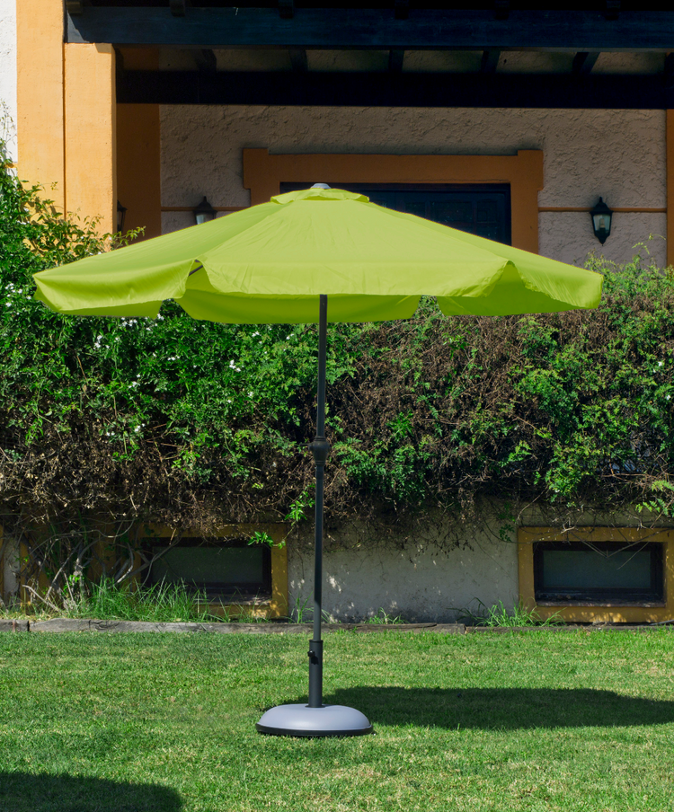 Parasol Jardín  CARACAS 300 polyester 350 gr VERDE PISTACHO base negra